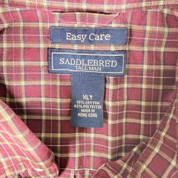 Saddlebred Easy Care XLT L/S Plaid Casual Button-Down Office Casual Heritage - Picture 2 of 6